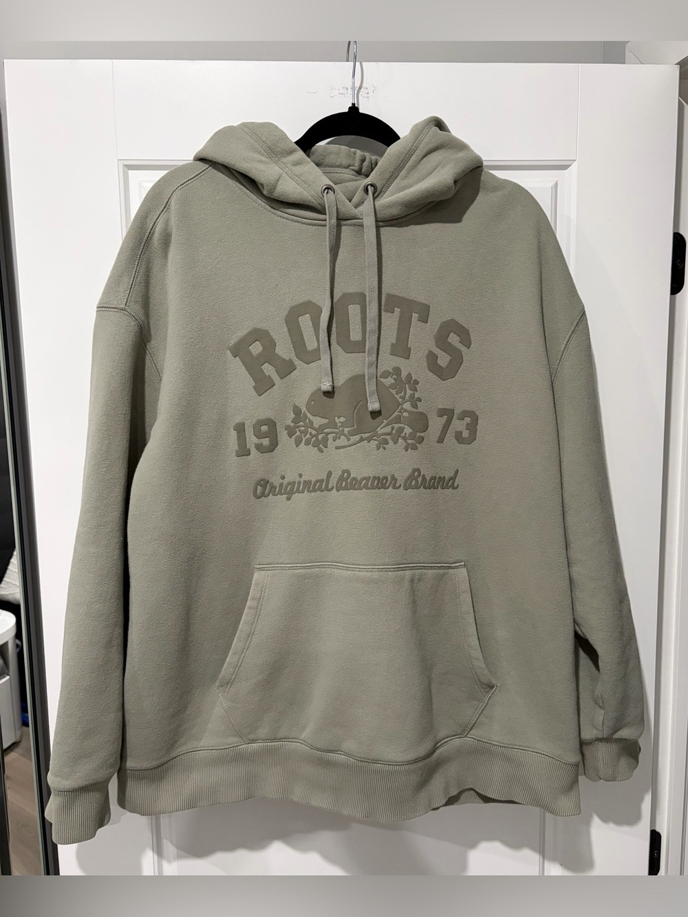 Roots Woman’s Sage Green Logo Pullover Hoodie